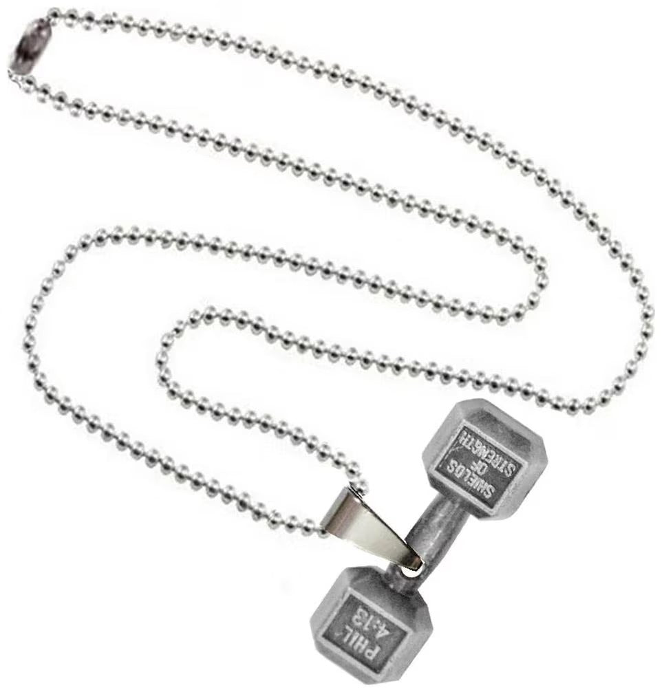 Stainless Steel Heart Bracelet with Dumbbell - Phil 4:13
