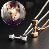 Antique Finish Stack Plate Dumbbell Necklace