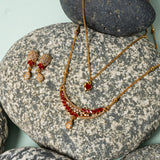 Traditional Double Neckless Set With Earring