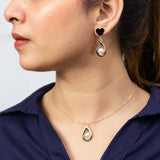 BLACK PEARL STUNNING PENDANT SET WITH EARRINGS