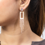CUBE TASSEL GOLDEN DROP EARRINGS - Image 3