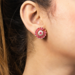 CHARMING STONE STUD EARRINGS