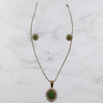 EMERALD ROUND PENDANT SET