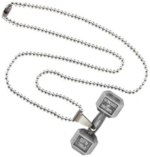 Antique Finish Stack Plate Dumbbell Necklace - Image 2