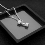 Antique Finish Stack Plate Dumbbell Necklace